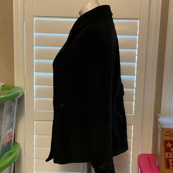 Jou Jou Women's Classic Black Peacoat - Picture 8 of 13